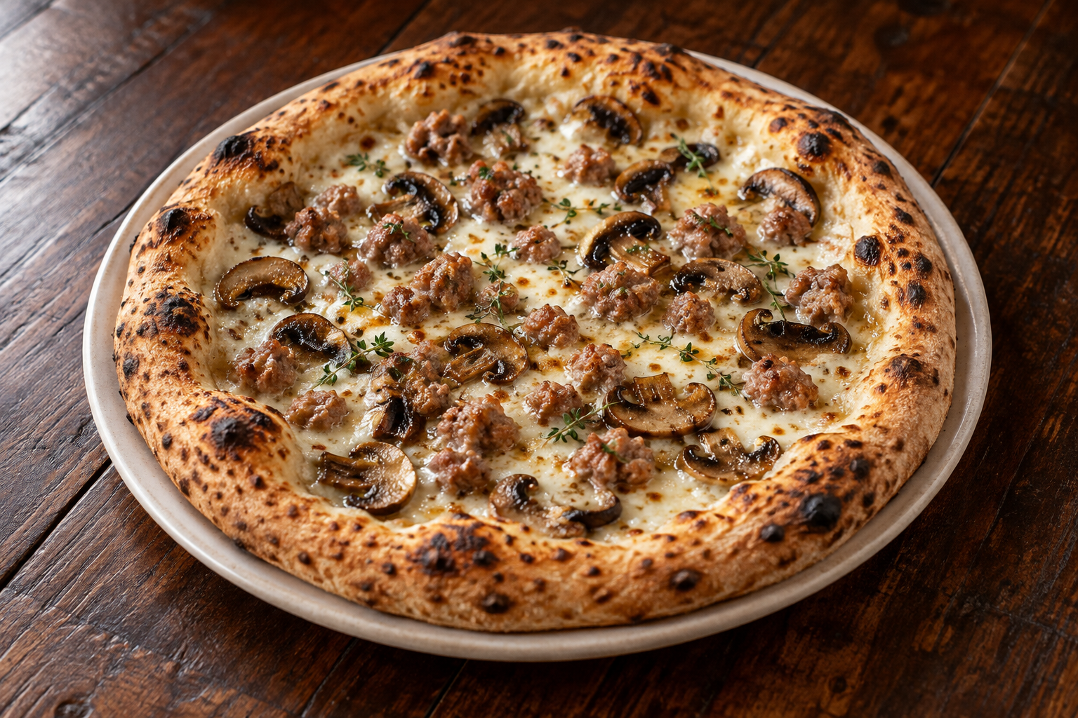 Funghi e salsiccia